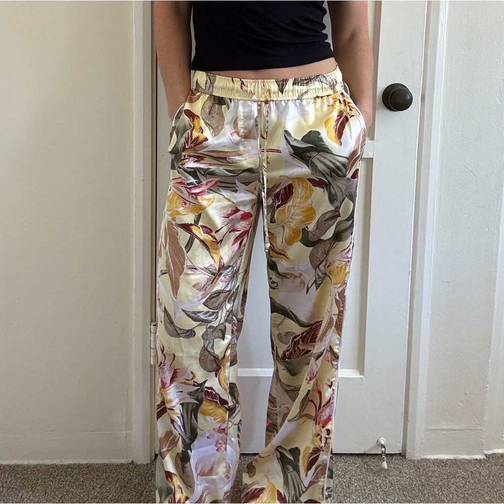 Wide Leg Floral Pants